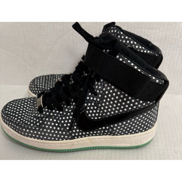 NIKE AIR AF1 ULTRA FORCE MID POLKA DOT Black/Sail green blue 654851-012 womens 6 - Picture 5 of 10